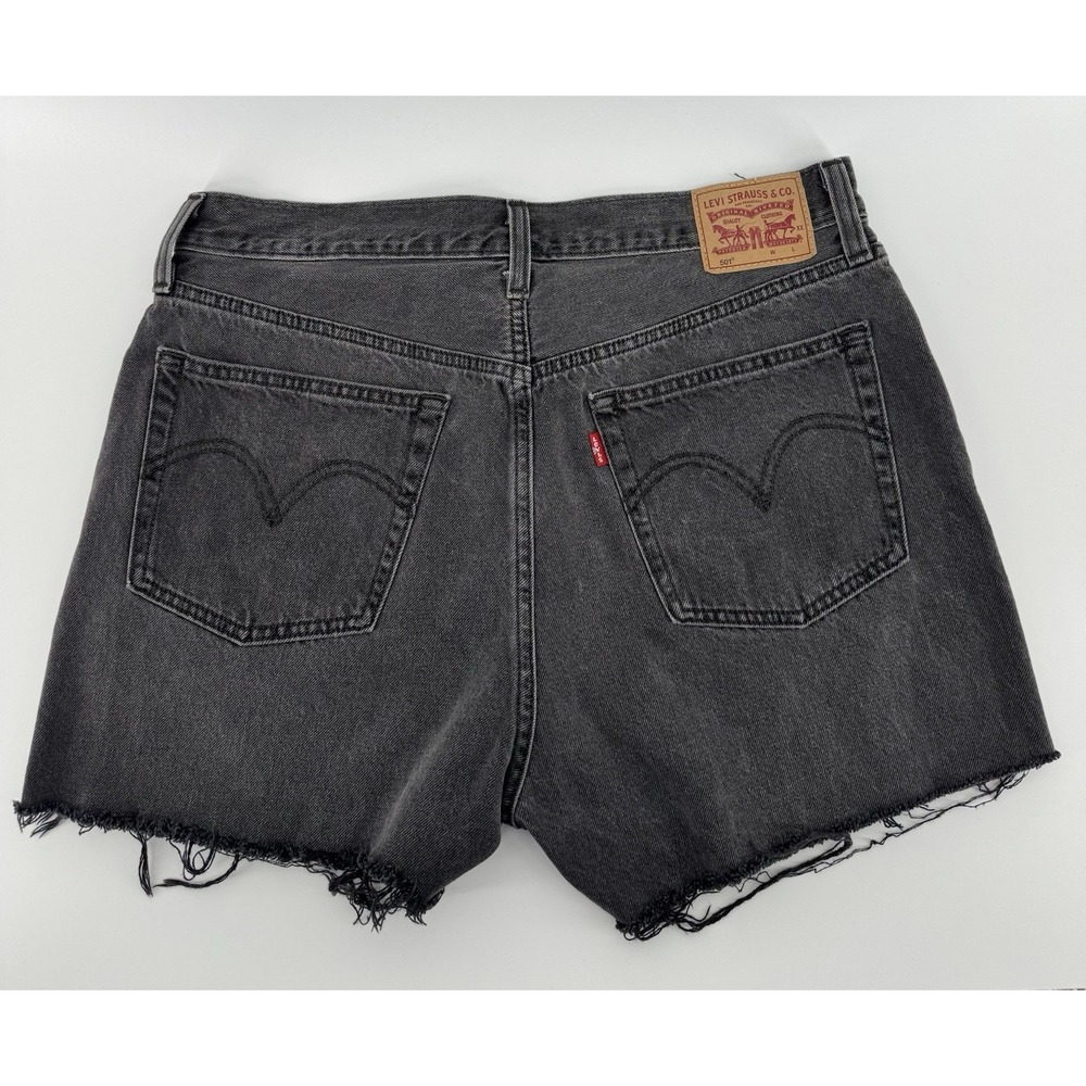 Levi's Black Washed Denim Cutoff Shorts